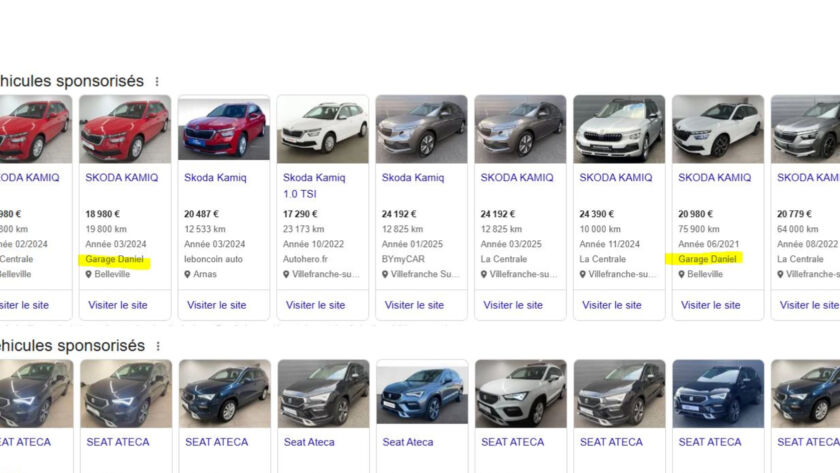 annonces vehicules sur google pour concessionnaires