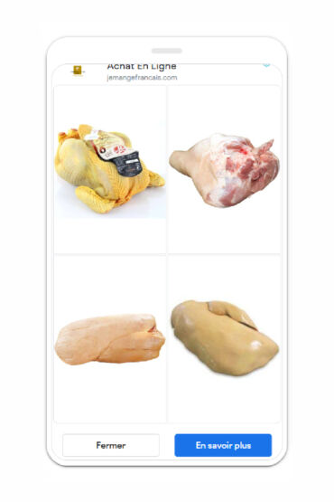 publicité google shopping épicerie en ligne