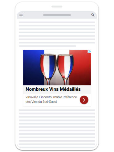 publicité google ads pour le vin format display
