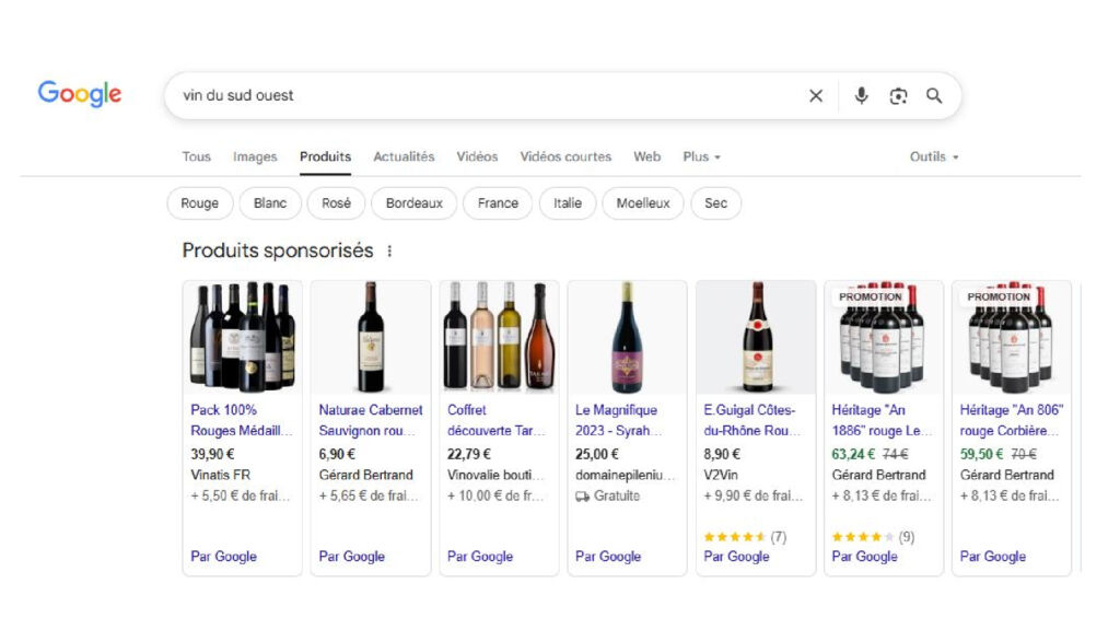 agence publicite catalogues vin google shopping