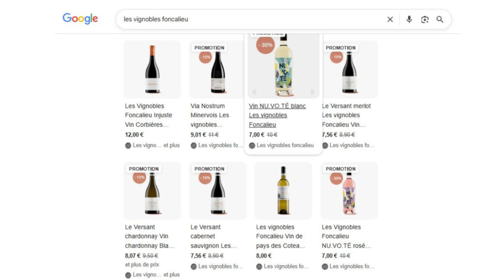 agence publicite catalogues vin google merchant center