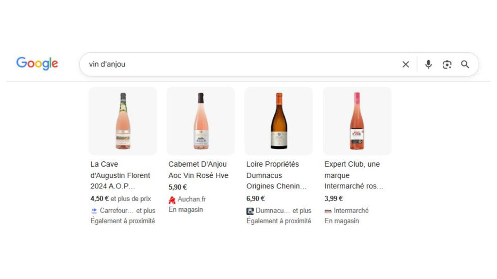 création et gestion de catalogues vin google merchant center
