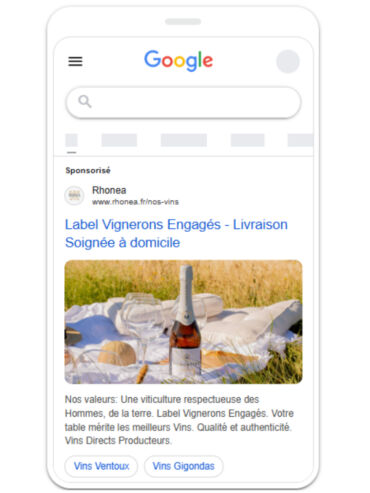 rhonea agence publicite catalogues vin google merchant center