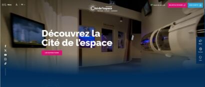 Home page de la cité de l'espace, client Forez GOMP