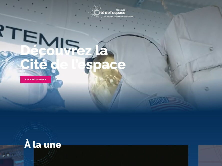 Image d'une des pages du site de la cité de l'espace afin d'illustrer le travail de web analytique qui a été réalisé pour la cité de l espace toulouse