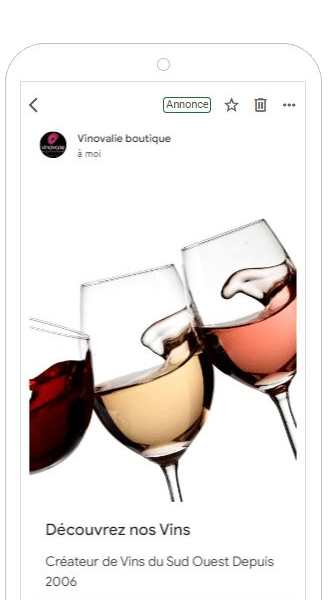 Illustration de publicité digitale pour le vin