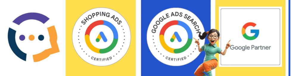 Logos agences google partner et certifications google search et google shopping